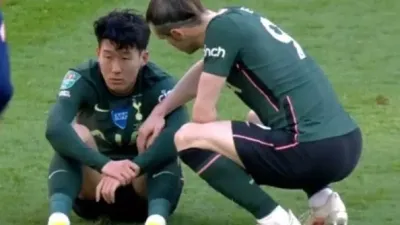 결승전에서 맨시티에게 우승컵을 뺏긴 토트넘 손흥민은 또 눈물로 아쉬운 마음을 보여주다.