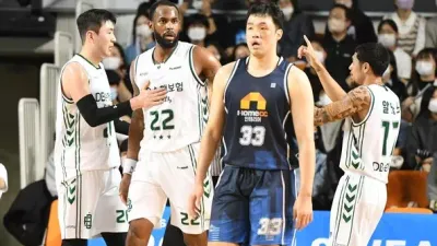 원주 DB 알바노 활약을 앞세워 우승 후보 KCC 격파 4연승 유지
