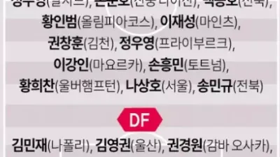 2022 카타르 월드컵 최종 명단 발표 이강인 카타르 간다.