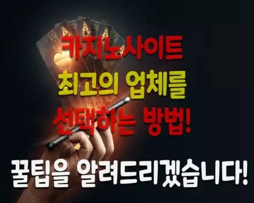 카지노 사이트 최고 업체 선택 방법