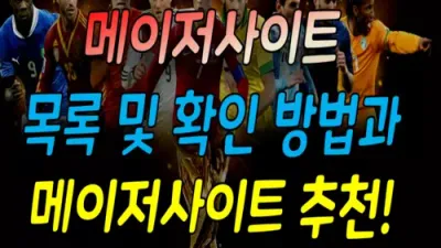 메이저 사이트 목록 및 확인 방법과 메이저 사이트 추천!